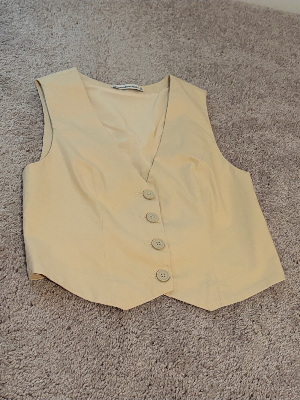 Abercrombie & Fitch Cream Tailored Vest Top